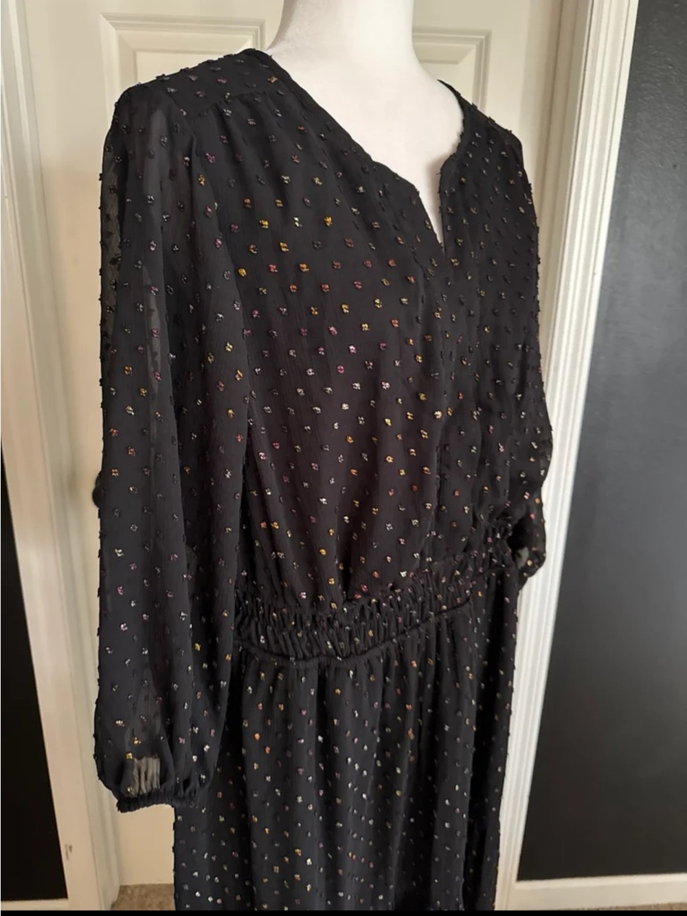 NWT TORRID Y-Neck Polka Dot Maxi Dress size 1 or 1XL - Picture 6 of 12